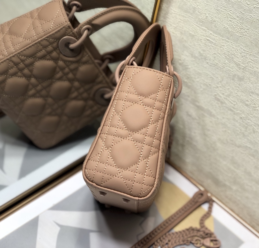 Mini Lady Dior Bag Biscuit Ultramatte Cannage Calfskin